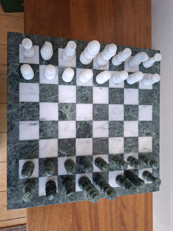 Image 1 of Large Xl Marble Chess Game Chess Set