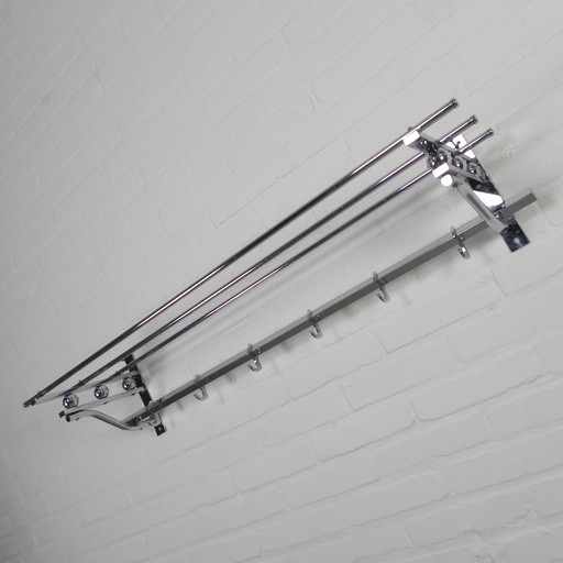 Art Deco wall coat rack with 6 hooks, 1930s