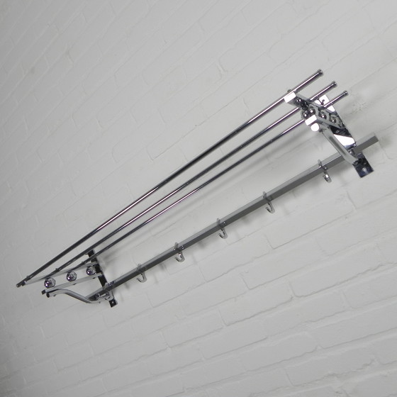 Image 1 of Art Deco wall coat rack with 6 hooks, 1930s