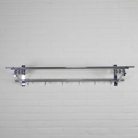 Image 1 of Art Deco wall coat rack with 6 hooks, 1930s