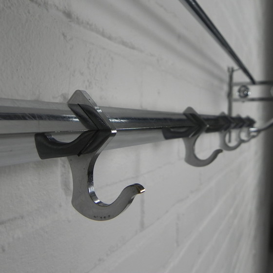 Image 1 of Art Deco wall coat rack with 6 hooks, 1930s