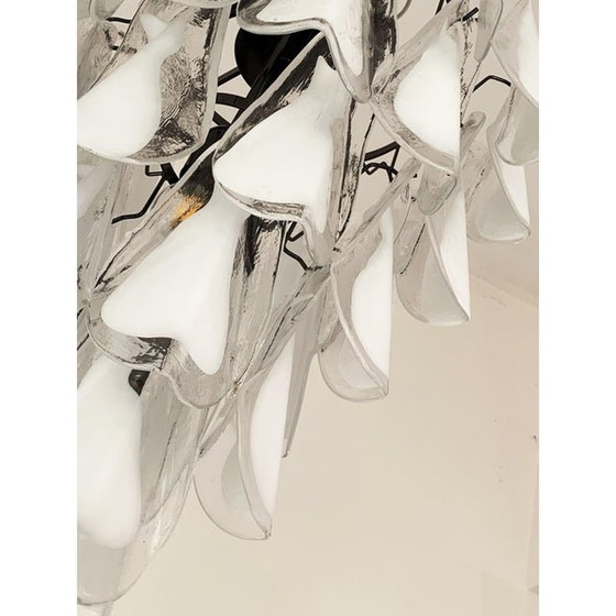 Image 1 of Contemporary White "Rondine" Murano Glass Cascade Sputnik Chandelier