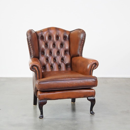 Beef Leather Chesterfield Ear Armchair