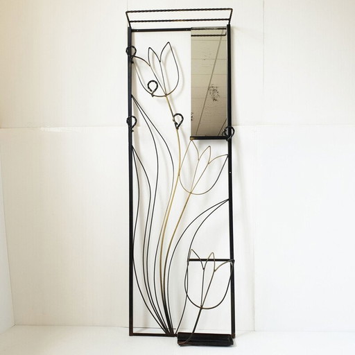 Vintage black plastic coat rack, 1950