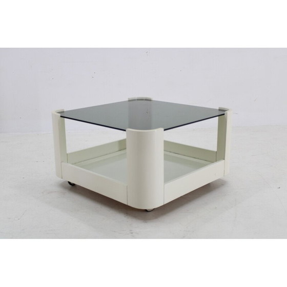 Image 1 of Tavolino da caffè quadrato in vetro vintage italiano, anni '70