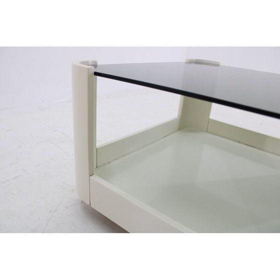 Image 1 of Tavolino da caffè quadrato in vetro vintage italiano, anni '70