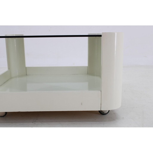 Vintage Italian square glass coffee table, 1970s