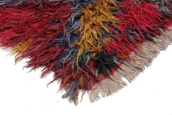 Image 1 of Designer Handwoven Kilim Modern And Plants Nature Color - Kilim - 328 Cm - 119 Cm - Shaggy Kilim