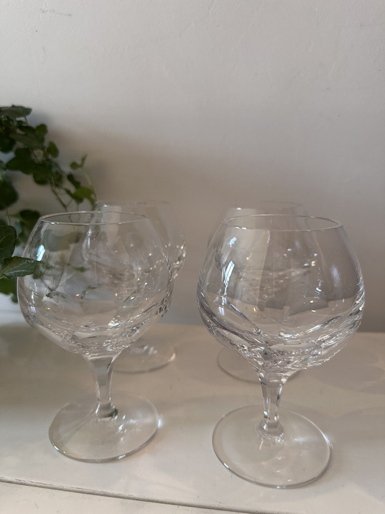 Image 1 of Set Of 4 Crystal Cognac Glasses