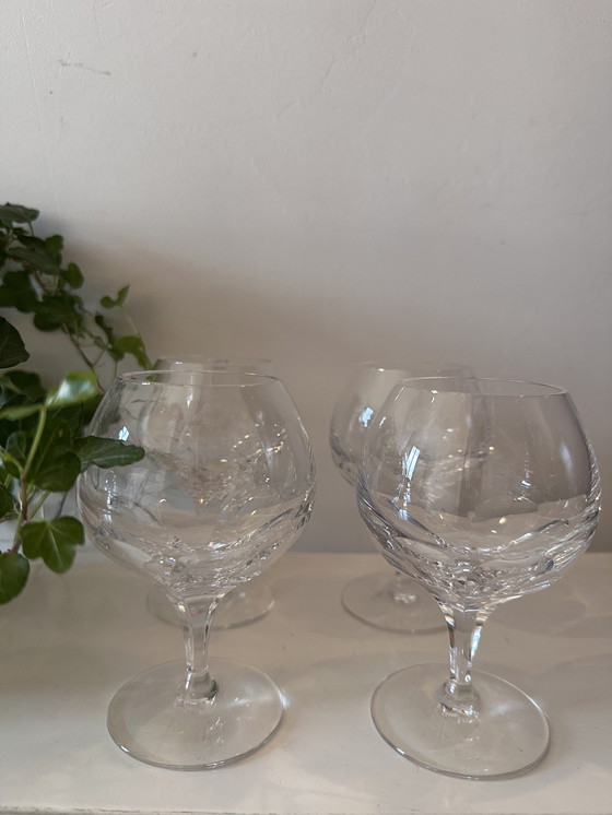 Image 1 of Set Of 4 Crystal Cognac Glasses