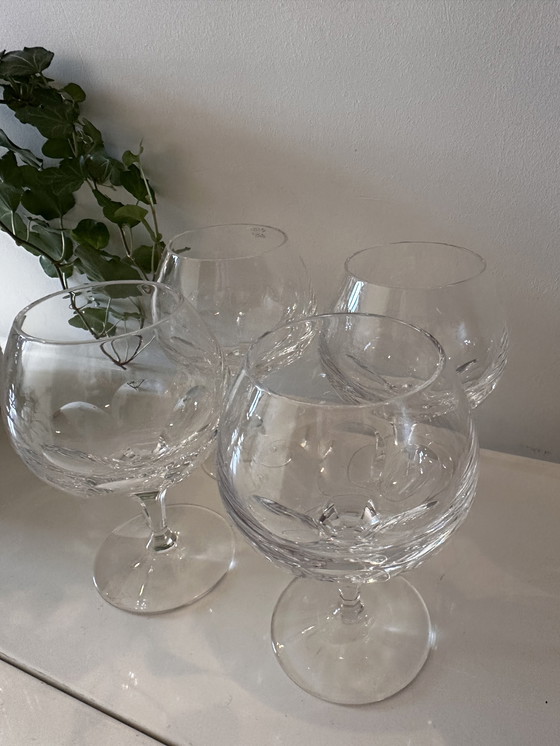 Image 1 of Set Of 4 Crystal Cognac Glasses