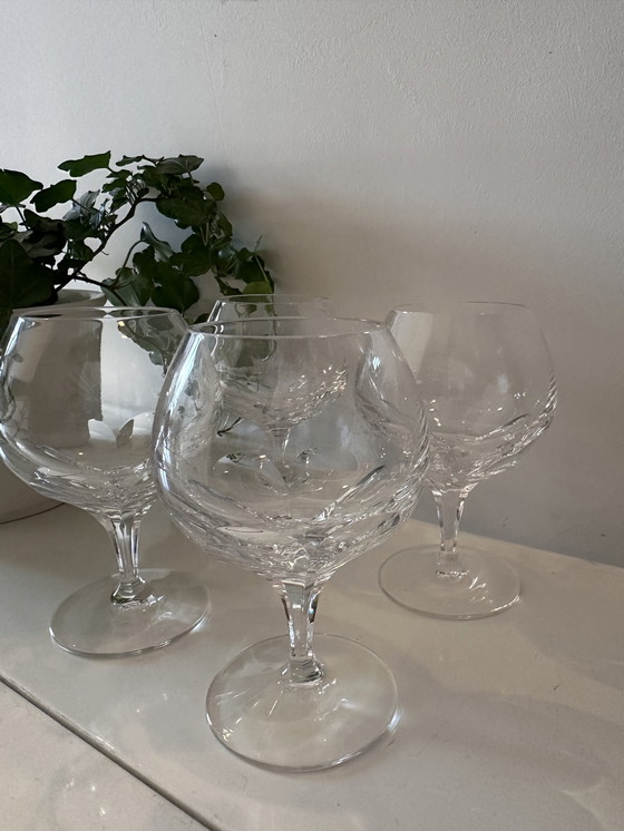 Image 1 of Set Of 4 Crystal Cognac Glasses