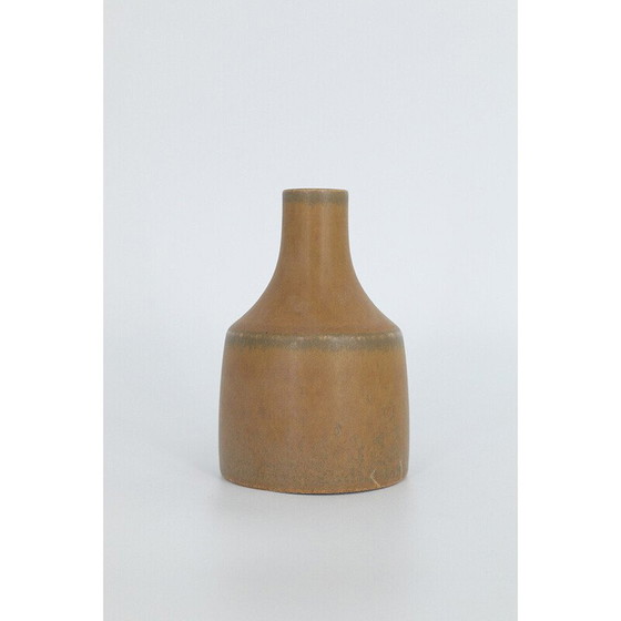 Image 1 of Vintage collectible caramel stoneware vase by Gunnar Borg for Höganäs Ceramics, Sweden 1960