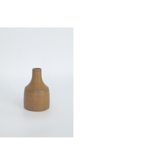 Image 1 of Vintage collectible caramel stoneware vase by Gunnar Borg for Höganäs Ceramics, Sweden 1960