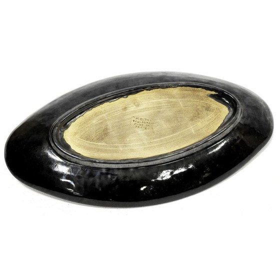 Image 1 of Vintage Ceramony Vallauris table service in matte black earthenware, 1950