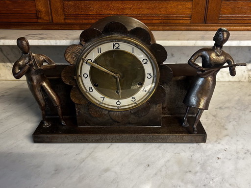 Table clock bronze Westminster punch unique