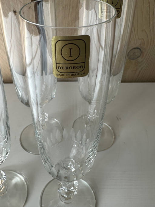 4 x Durobor Belgium champagne glasses 70s