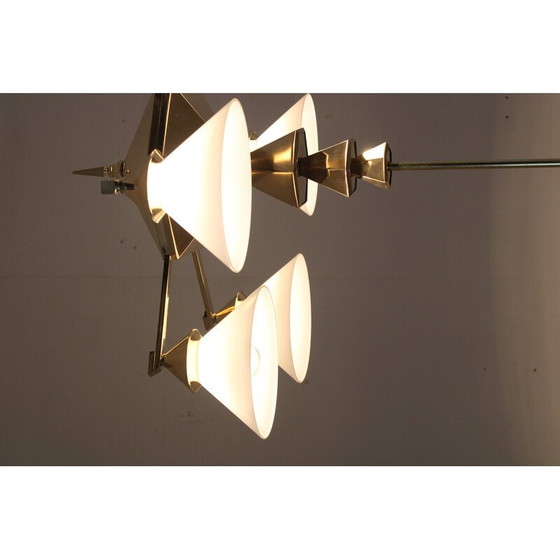 Image 1 of Vintage brass chandelier for Anyz, Czechoslovakia 1930