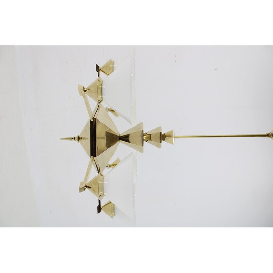 Image 1 of Vintage brass chandelier for Anyz, Czechoslovakia 1930