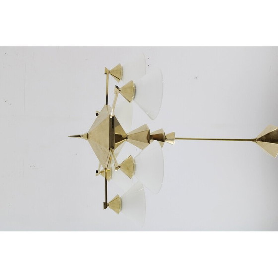 Image 1 of Vintage brass chandelier for Anyz, Czechoslovakia 1930
