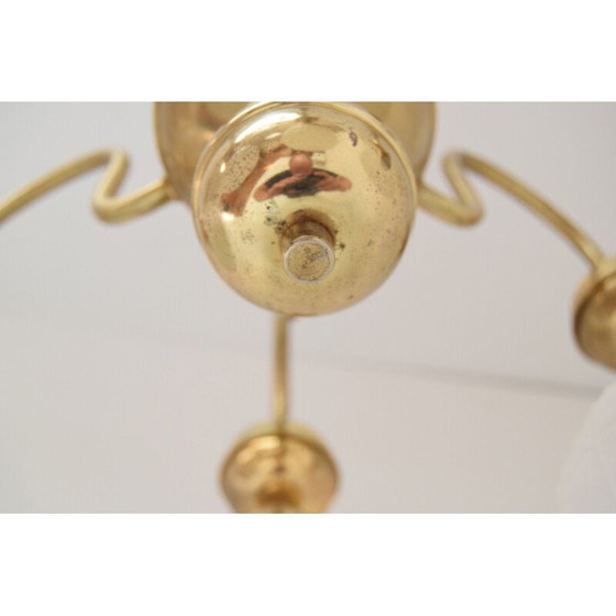Image 1 of Lampadario vintage in vetro e ottone di Kamenicky Senov, Cecoslovacchia, 1960