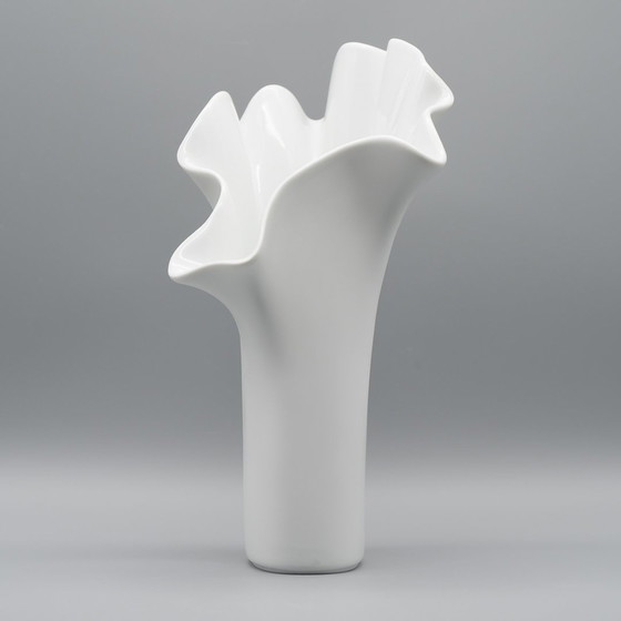 Image 1 of Rosenthal Studio-Line Fazzoletto Asym Vase Claus Josef Riedel Germany Porcelain 