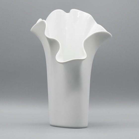 Image 1 of Rosenthal Studio-Line Fazzoletto Asym Vase Claus Josef Riedel Germany Porcelain 