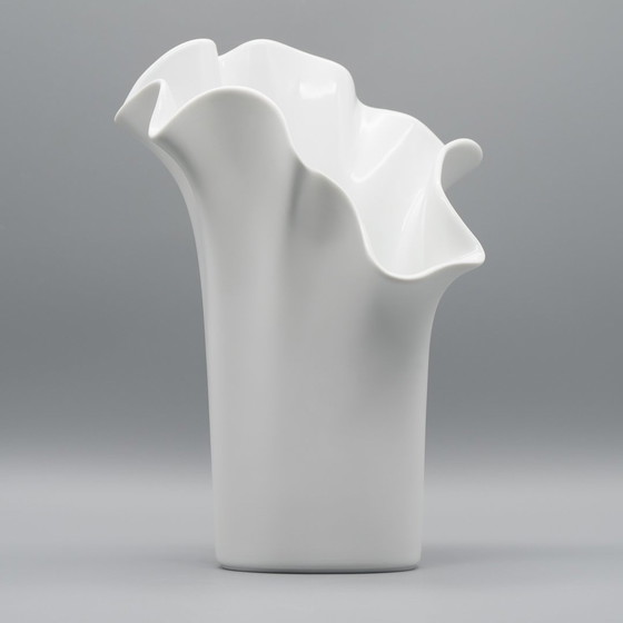 Image 1 of Rosenthal Studio-Line Fazzoletto Asym Vase Claus Josef Riedel Germany Porcelain 