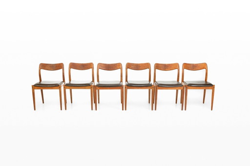 Dining Chairs By Johannes Andersen For Uldum Mobelfabrik, Denmark, 1960S, Set Of 6