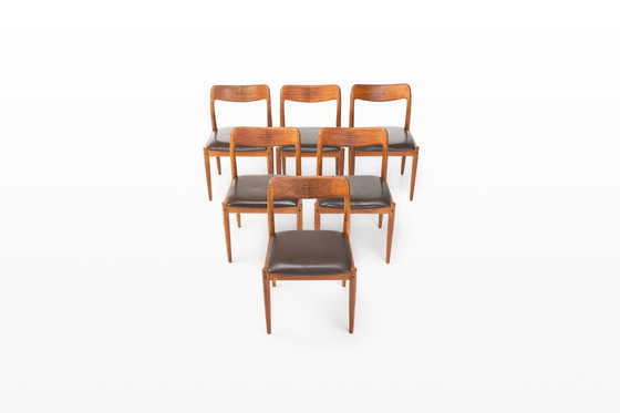 Image 1 of Dining Chairs By Johannes Andersen For Uldum Mobelfabrik, Denmark, 1960S, Set Of 6