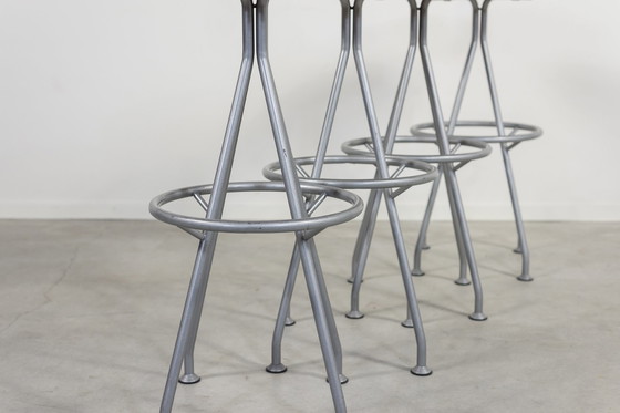 Image 1 of Ensemble de 4 tabourets au design scandinave par J. Lindau pour Bla Station