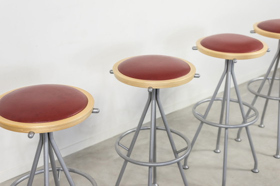 Image 1 of Ensemble de 4 tabourets au design scandinave par J. Lindau pour Bla Station