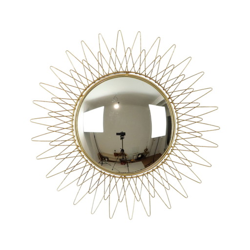 Miroir solaire en forme de soleil français feuille d'or