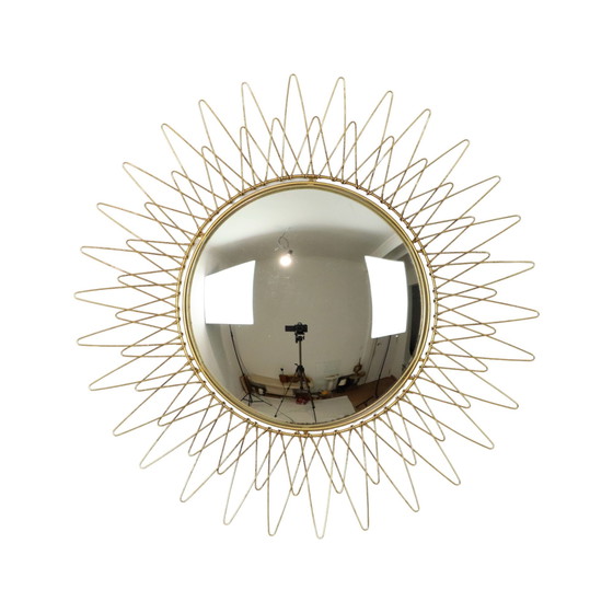 Image 1 of Miroir solaire en forme de soleil français feuille d'or