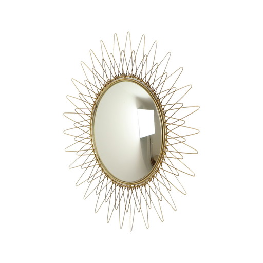 Miroir solaire en forme de soleil français feuille d'or