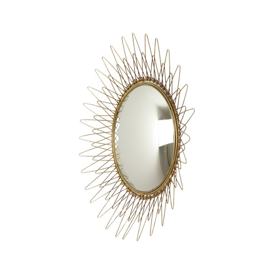 Image 1 of Miroir solaire en forme de soleil français feuille d'or