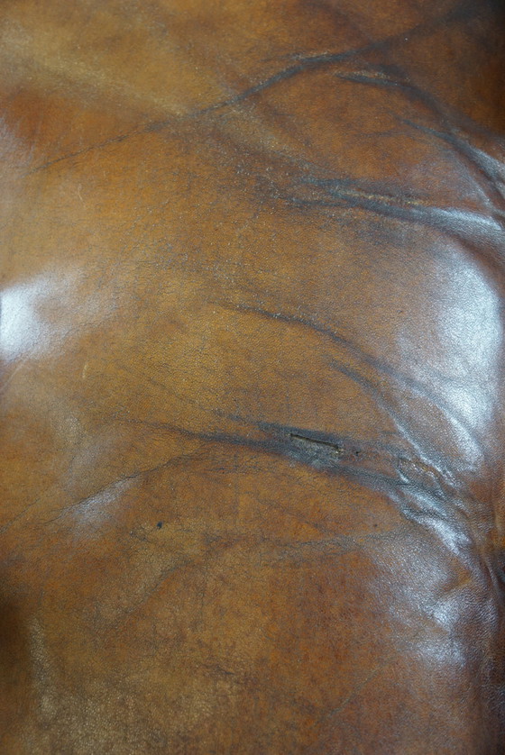 Image 1 of Sheep leather wing armchair