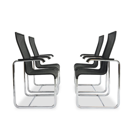 Image 1 of 4X Tecta D 25 chairs | cantilever armrests wickerwork black