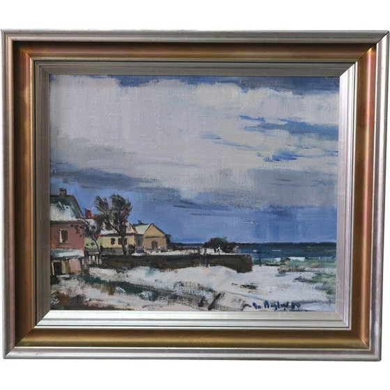 Image 1 of Dipinto ad olio d'epoca su tela di Gunnar Herman Berglund, Svezia 1960