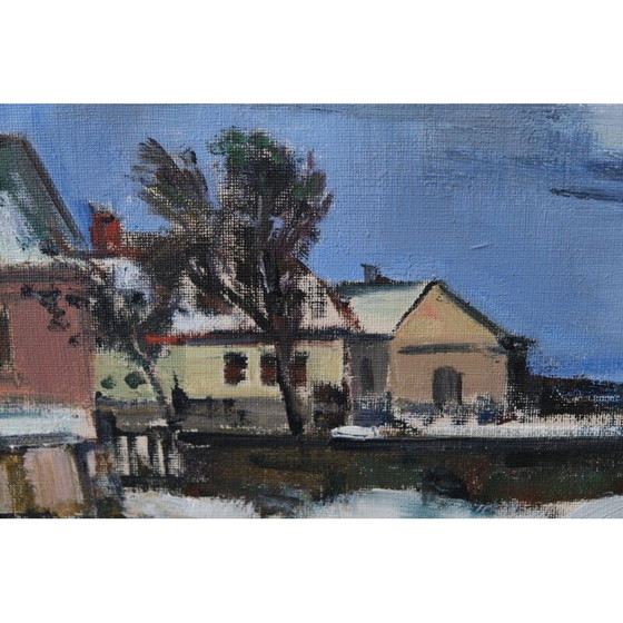 Image 1 of Dipinto ad olio d'epoca su tela di Gunnar Herman Berglund, Svezia 1960