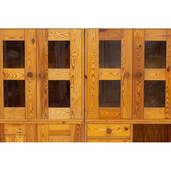 Image 1 of Set of 4 vintage solid pine storage cabinets for Luxus, Sweden 1960s