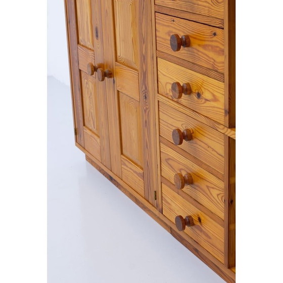 Image 1 of Set of 4 vintage solid pine storage cabinets for Luxus, Sweden 1960s