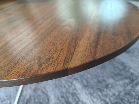 Image 1 of 3x Modern solid walnut coffee tables stainless steel base