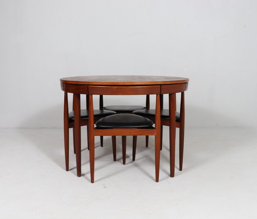 Teak dining table set by Hans Olsen for Frem Røjle, model: 'Roundette', Denmark, 1960s