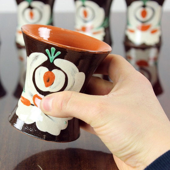 Image 1 of Set of 6 vintage handmade cups, Czechoslovakia 1950s