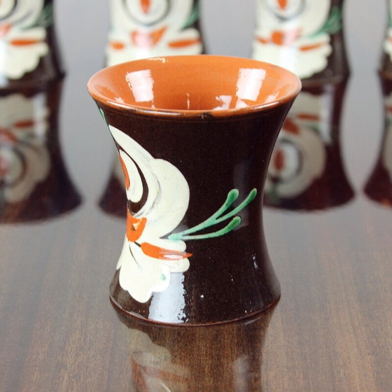 Image 1 of Set of 6 vintage handmade cups, Czechoslovakia 1950s