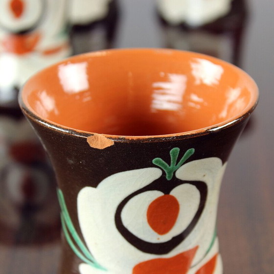 Image 1 of Set of 6 vintage handmade cups, Czechoslovakia 1950s