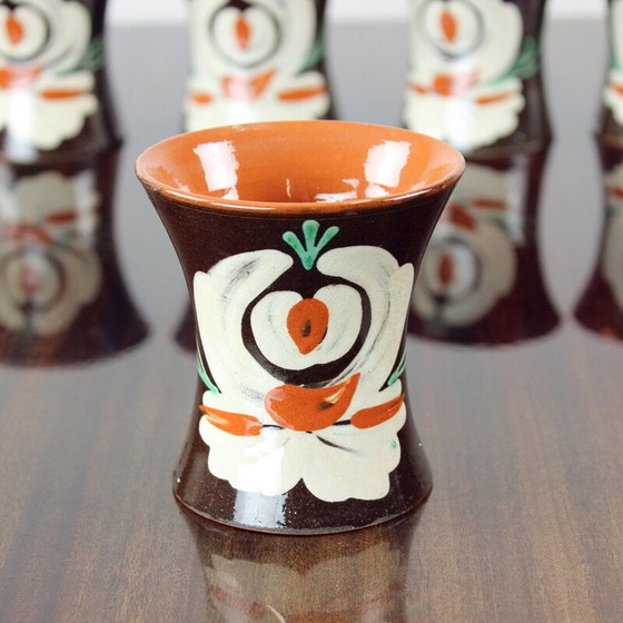 Image 1 of Set of 6 vintage handmade cups, Czechoslovakia 1950s