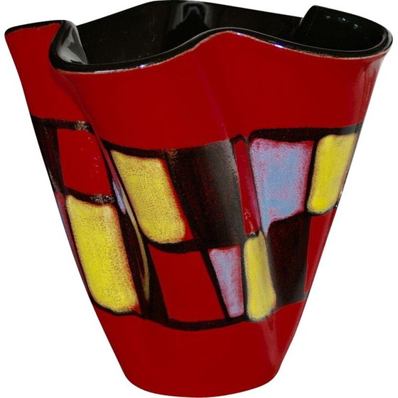 Image 1 of Vintage checkerboard vase by Elchinger 1960s