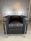Cassina Lc2 Le Corbusier Armchair Black Leather/Chrome